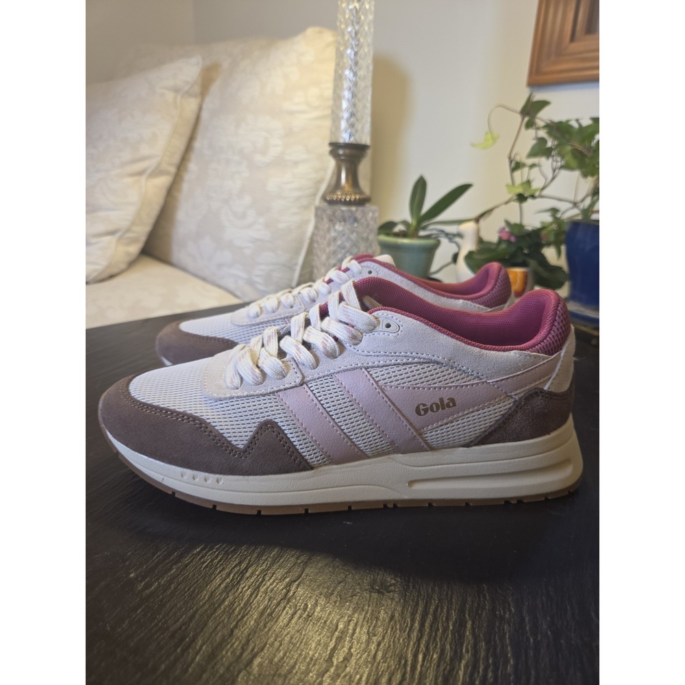 Gola Classics Wms Delta Suede Casual Sneakers Off White Pink Brown 7.5 NEW! $120 - Picture 4 of 13